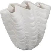 Mette Ditmer Shell Vaas Gebroken Wit 22 Cm - Vazen Steen Hars Offwhite - SHEVAS41