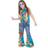 Vegaoo Verkleedkostuum hippie voor meisjes Carnvalskleding - Verkleedkleding - 134/146