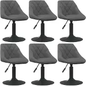 vidaXL Eetkamerstoelen draaibaar 6 st fluweel donkergrijs