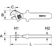 Ks Tools 117.5140 117.5140 Engelse sleutel Sleutelbreedte (metrisch) 30.0 mm