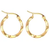Everneed Tilla Twist Stor Guldfarvet Hoop (U)