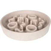 District 70 BAMBOO Slowfeeder - Stijlvolle anti-schrok voerbak voor katten – Merengue - Ø13 cm - Merengue Ø13 cm
