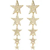 Yehwang Shooting Stars oorbellen- goud- sterren- glitter