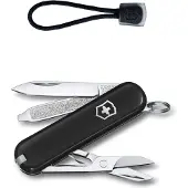 Victorinox Classic SD zakmes+lanyard - Dark Illusion/zwart-7 functies