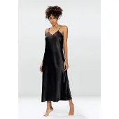 DKaren Iga hoogwardige satijn slipdress zwart S