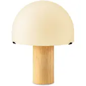Home Sweet Home tafellamp Mushroom hout naturel - kap glas