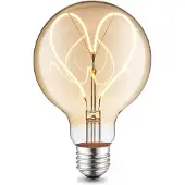 Home Sweet Home Edison Vintage LED filament lichtbron Globe - Amber - G95 Heart - Retro LED lamp - 9.5/9.5/13.5cm - geschikt voor E27 fitting - Dimbaar - 4W 280lm 2700K - warm wit licht