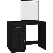 vidaXL Kaptafel 95x50x134 cm massief grenenhout zwart