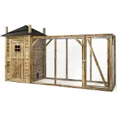 Voldux Hooiberg Eline XL - Kippenhok met ren - Naturel - 437x150x235 cm