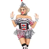 Leg avenue - Darling Harlequin Kostuum - S - Multicolours