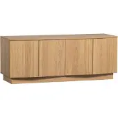 Woood Zuma tv-meubel - Push-To-Open - Eiken - Transparant - 52x133x45