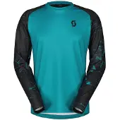 SCOTT Heren Trail Storm Trui met lange mouwen Turquoise/Zwart