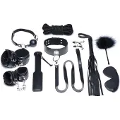 XR Brands Deluxe 10-Piece Bondage Set black