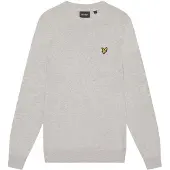Lyle & Scott Cotton merino crew neck jumper - light grey marl