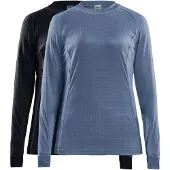 Craft Core Baselayer Thermo Shirts Dames (2-pack) Blauw - Zwart XL