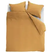 Ambiante Cotton Uni dekbedovertrek - Effen - Eenpersoons - 140x200/220 cm - Oker