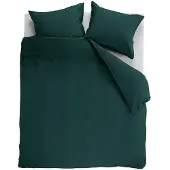 Ambiante Cotton Uni dekbedovertrek - Effen - Eenpersoons - 140x200/220 - Donker Groen