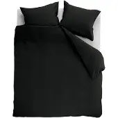 Ambiante Cotton Uni dekbedovertrek - Effen - Eenpersoons - 140x200/220 - Zwart