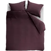 Ambiante Cotton Uni dekbedovertrek - Effen - Lits-Jumeaux - 240x200/220 - Donker Rood