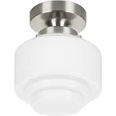 Highlight Nikkel Plafondlamp Cambridge Wit Glas Ø 15cm