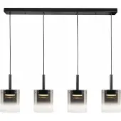 Highlight 5-lichts hanglamp Salerno zwart met smoke glas