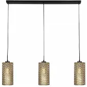 Freelight Hanglamp Cestino 3 lichts L 100 cm zwart - goud