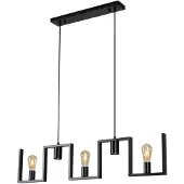 Ylumen Hanglamp Row 5 lichts L 112 cm zwart