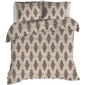 Romanette Dekbedovertrek Ottoman Beige / Antra Flanel-140 x 200 / 220 cm | 1-Persoons
