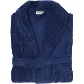 Twentse Damast Badjas Alexis Marineblauw - Badstof Katoen - Badjassen unisex - S/M