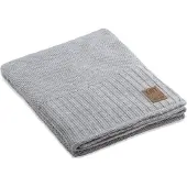 Knit Factory Lynn Plaid Teddy - Licht Grijs - 160x130 cm