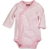 Playshoes Romper wrap body - Wit licht roze gestreept