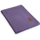 Knit Factory Jesse Gebreid Plaid - Woondeken - plaid - Wollen deken - Kleed - Violet - 160x130 cm