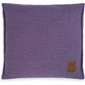 Knit Factory Uni Sierkussen - Vierkant kussen - Kussen woonkamer - Bank kussen - Decoratie kussen - Violet - 50x50 cm - Kussenhoes inclusief kussenvulling