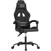 vidaXL Gamestoel draaibaar kunstleer zwart