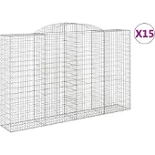 vidaXL Schanskorven 15 st gewelfd 300x50x180/200 cm ijzer