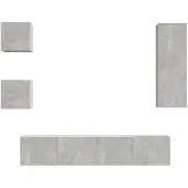 vidaXL 5-delige Tv-meubelset bewerkt hout betongrijs