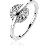 Zinzi zilveren ring rond wit ZIR1444