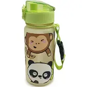 Puckator Dieren Pop Top 350ml Breukbestendige Kinder Drinkfles drinkbeker panda aap