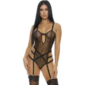 Forplay See You Peeking - Mesh Teddy black Extra Larg