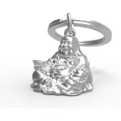 Metalmorphose sleutelhanger zittende buddha mat chrome Happiness