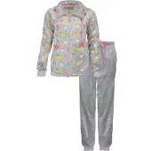 Irresistible Dames Huispak - Fleece - Bolletjes - Grijs - Maat S