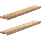 vidaXL Vensterbanken 2 st onbehandeld 110x15x2 cm massief eikenhout