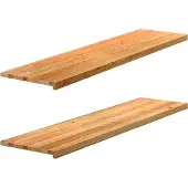 vidaXL Vensterbanken 2 st 160x40x2 cm massief eikenhout lichtbruin