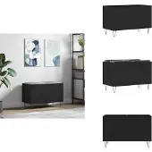 vidaXL Platenkast 74,5x38x48 cm bewerkt hout zwart