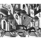 PGM Kunstdruk M, C, Escher - Konkav und Konvexe 65x55cm