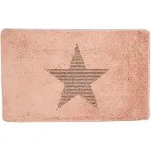 Clayre & Eef Badmat 78x48x1 cm Roze Polyester Rechthoek Ster Roze