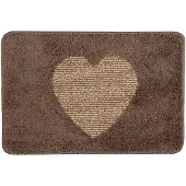 Clayre & Eef Badmat 58x38x1 cm Bruin Polyester Rechthoek Hart Bruin