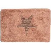 Clayre & Eef Badmat 58x38x1 cm Roze Polyester Rechthoek Ster Roze