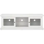 Ebuy24 Venedig TV-meubel 2 glazen deuren en 1 glazen legger wit.