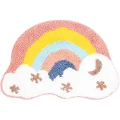 Clayre & Eef Badmat 60x40x1 cm Meerkleurig Polyester Regenboog Meerkleurig